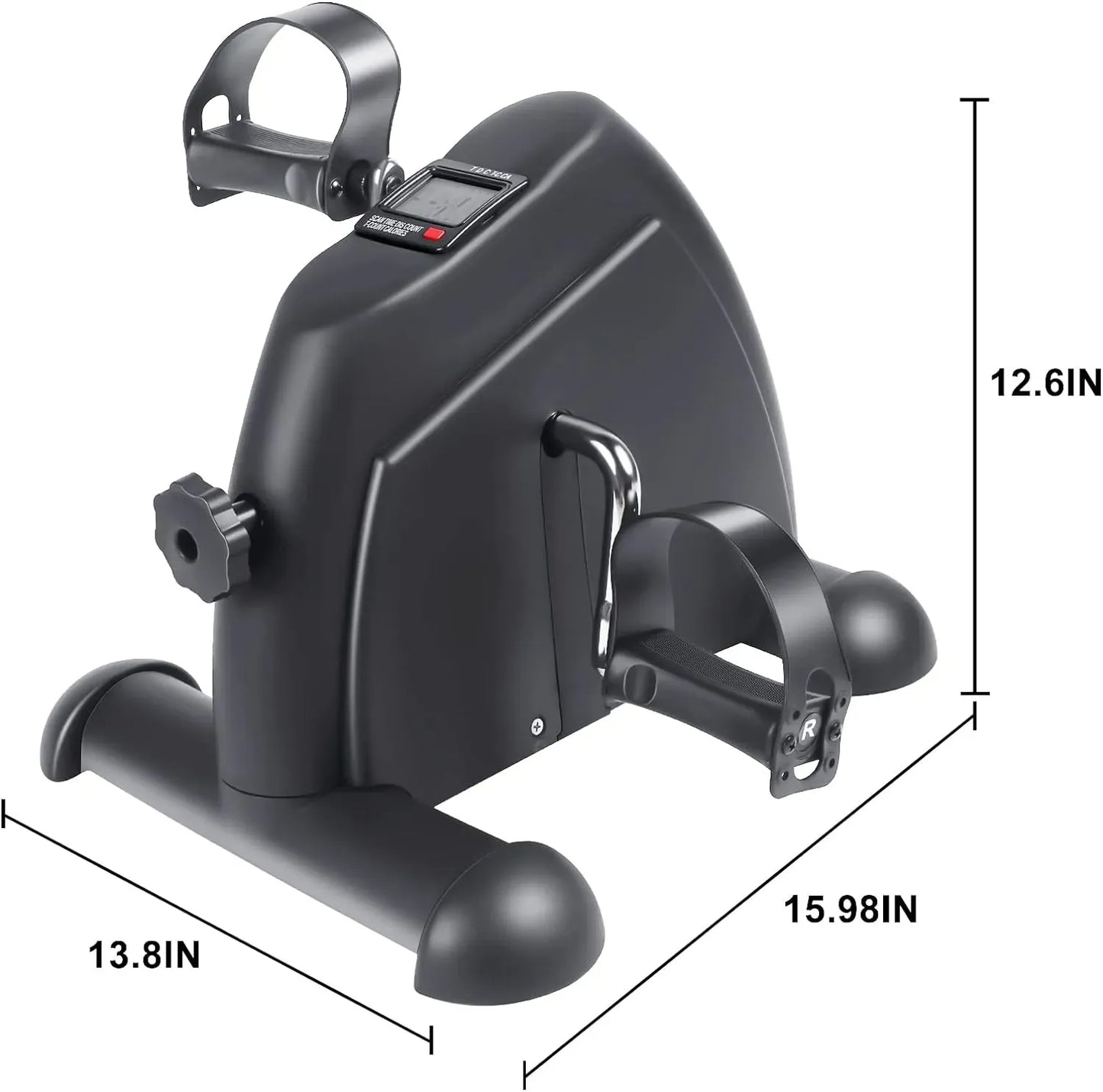 Portable Foot Cycle, Digital Monitor, Step Tracker, and Adjustable Tension Knob