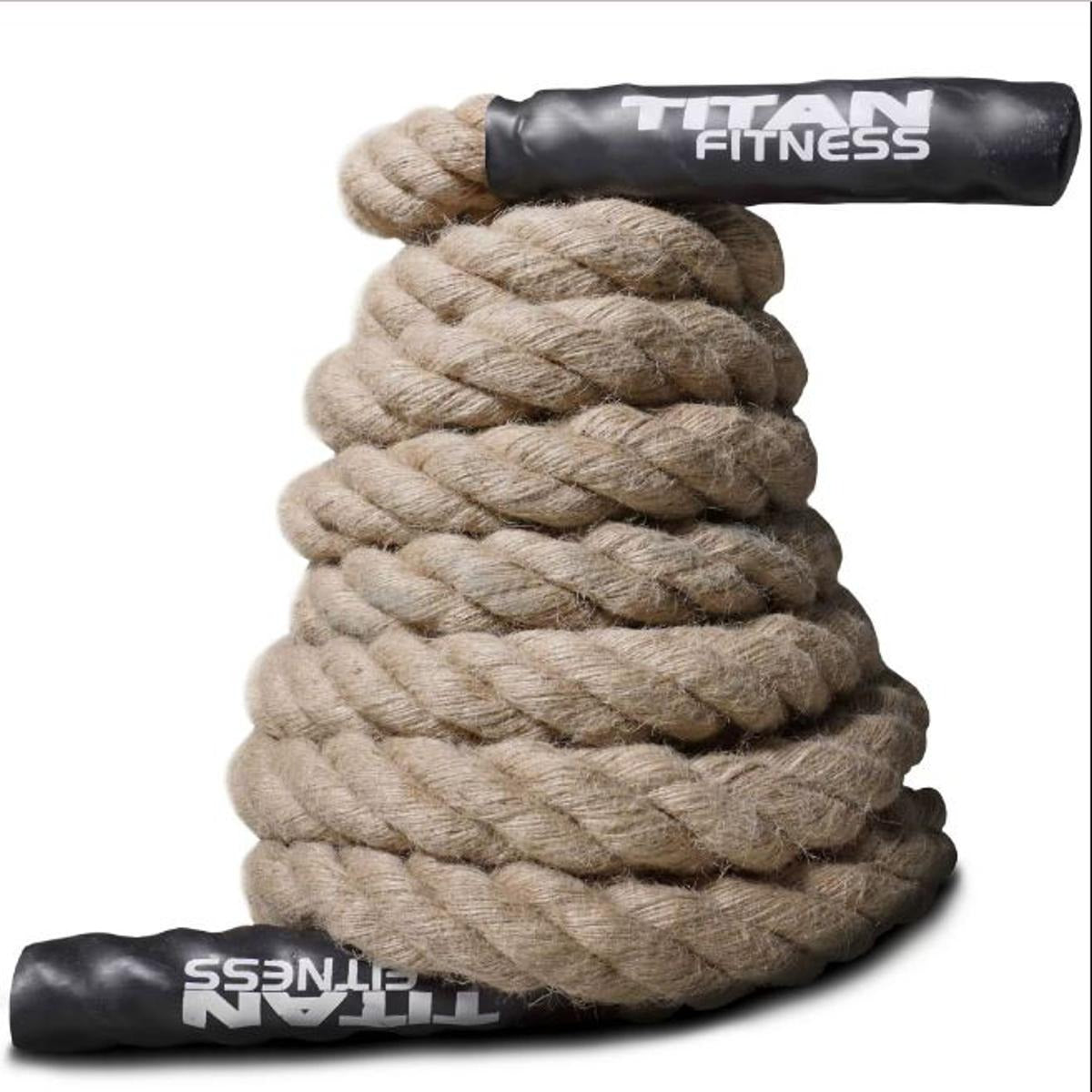 Heavy Battle Rope 1.5" Dia White Cotton Hard Rope in 20ft, 30f